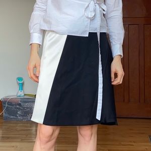 3.1 Phillip Lim color block black and white a-line skirt
